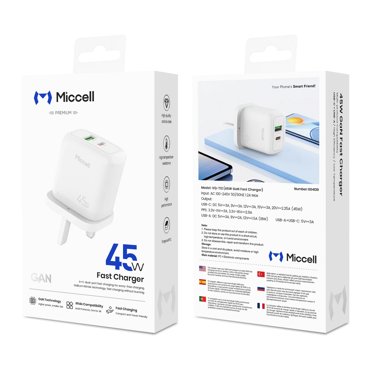 Fast Charger VQ - T12 (A+C) 45W