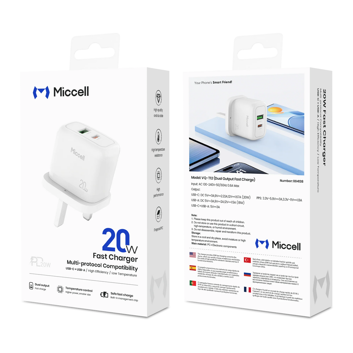 Fast Charger VQ - T12 (A+C) 20W