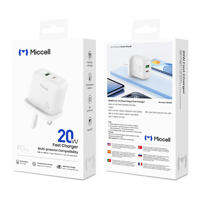 Fast Charger VQ - T12 (A+C) 20W